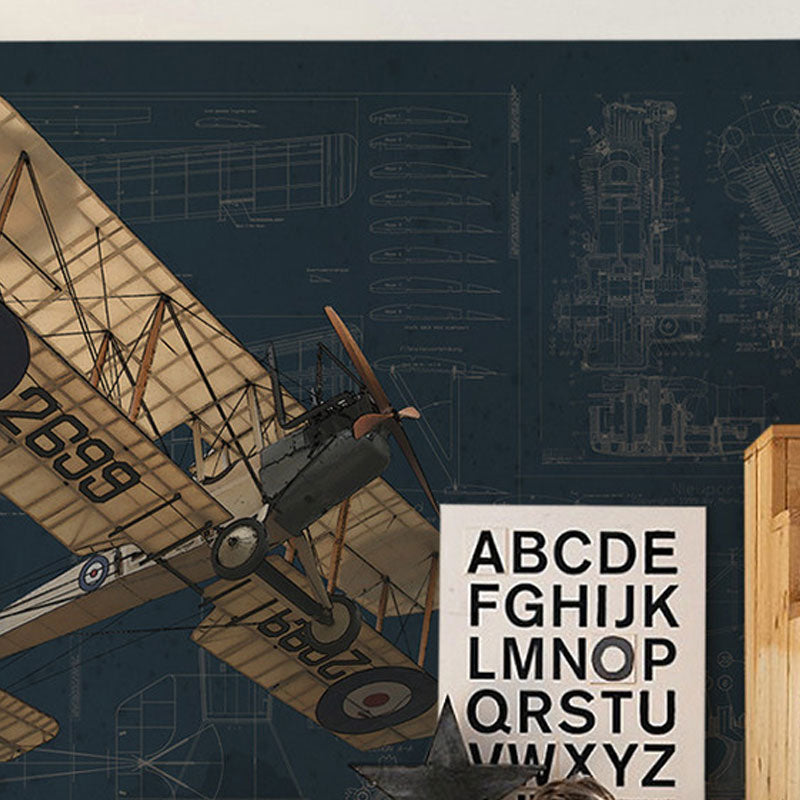 Alter Flugzeug-Wandtattoos für das Kinderzimmer, neutrale Farbe, maßgeschneiderte Größe verfügbar