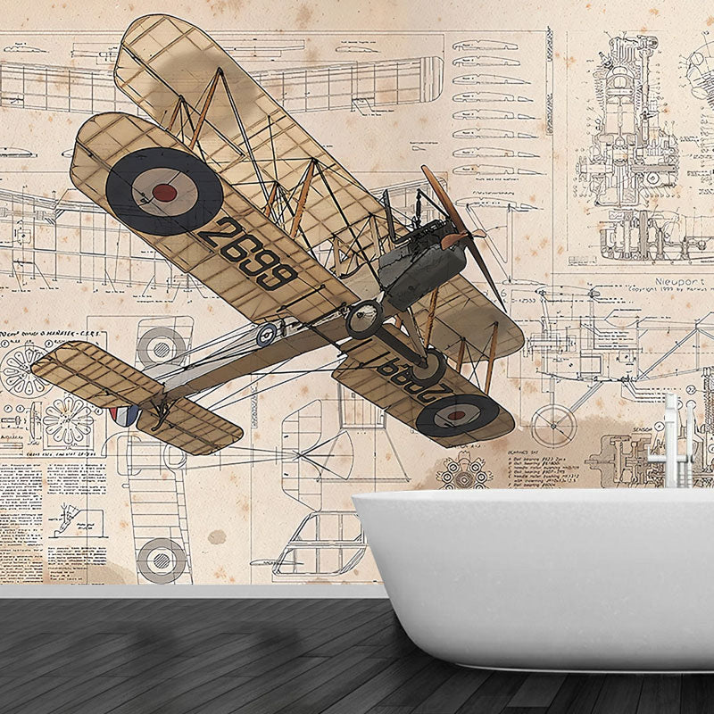 Alter Flugzeug-Wandtattoos für das Kinderzimmer, neutrale Farbe, maßgeschneiderte Größe verfügbar