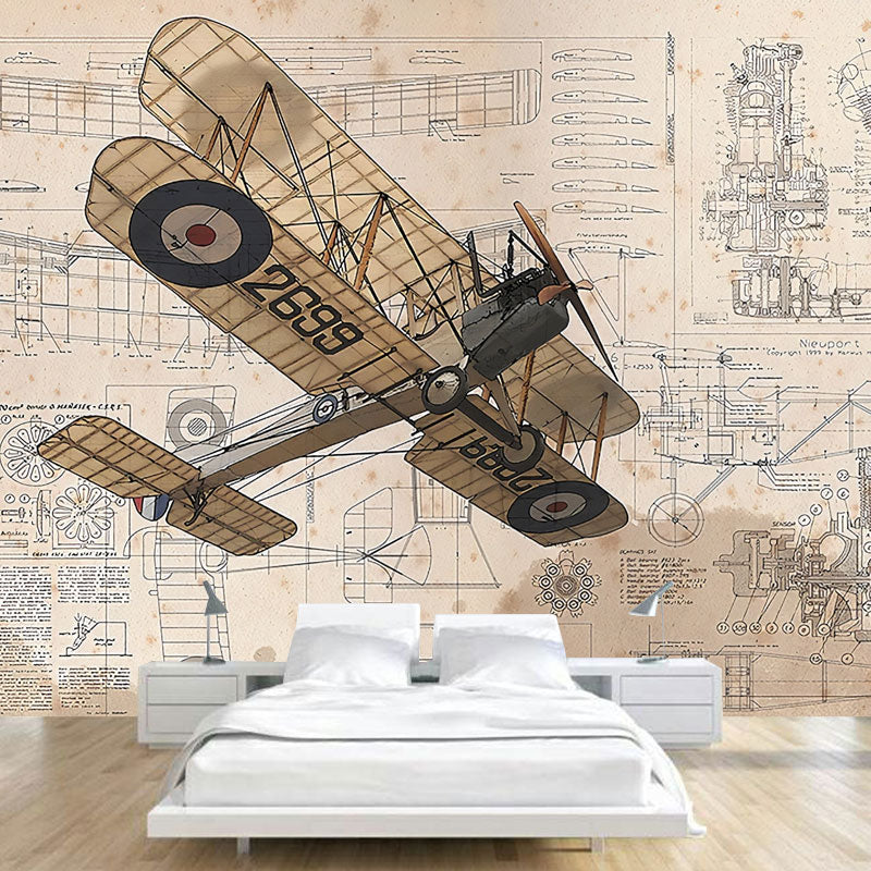 Alter Flugzeug-Wandtattoos für das Kinderzimmer, neutrale Farbe, maßgeschneiderte Größe verfügbar