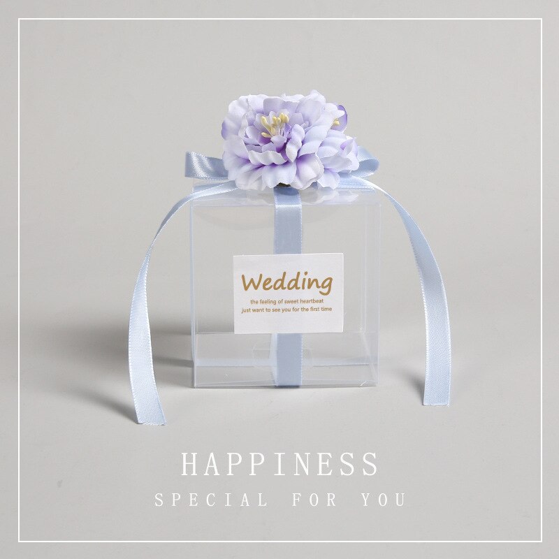 10 Teile/satz Hochzeit Geschenk Box 7x7cm Quadratische Transparente PVC Candy Box