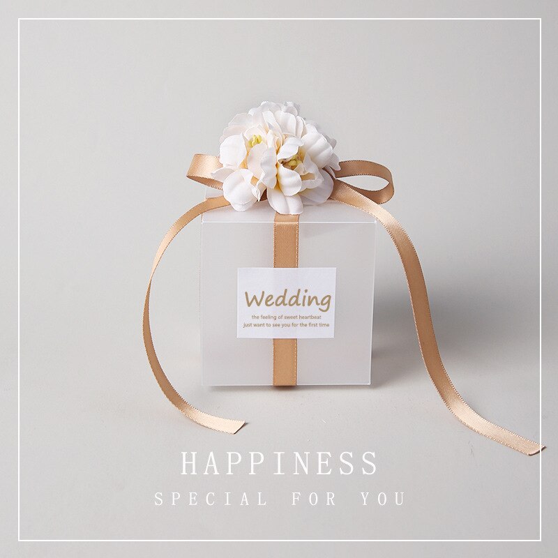 10 Teile/satz Hochzeit Geschenk Box 7x7cm Quadratische Transparente PVC Candy Box