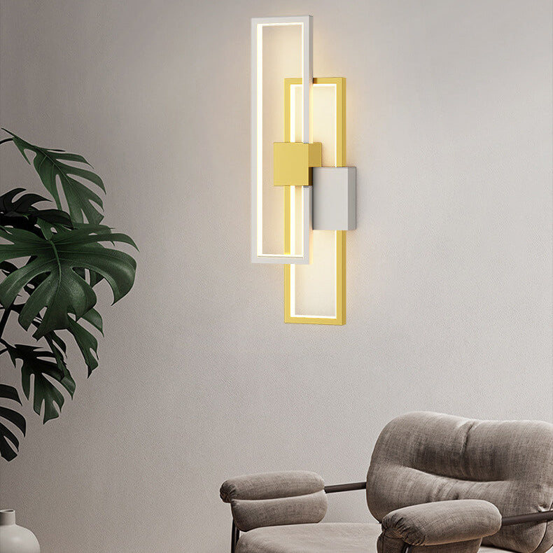Minimalistische kreative quadratische Rahmen Eisen Silikon LED Wandleuchte