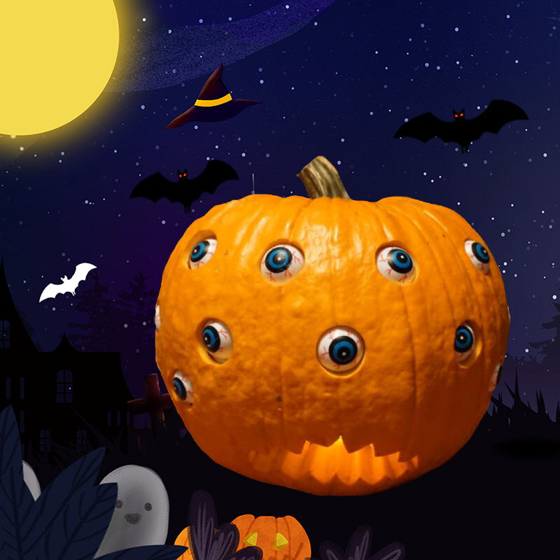 Halloween gruselig vieläugiger Kürbis