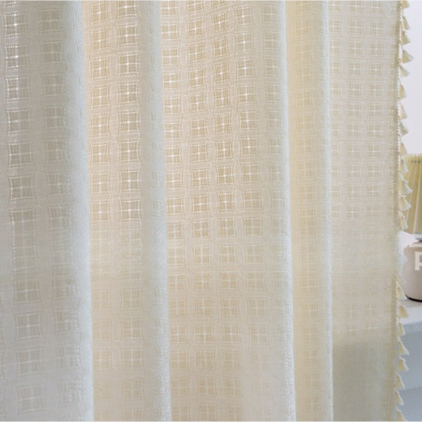 Jacquard-Vorhänge mit Fransen, Leicht und Elegant für Wohnzimmer