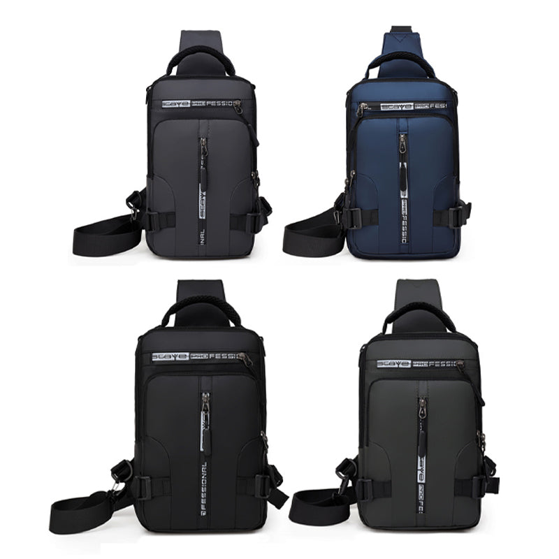Vielseitig einsetzbare Brusttasche mit Ladeanschluss