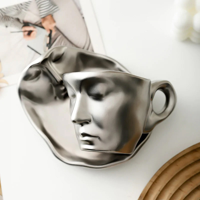 Metall berühren Gesicht kreative Keramik Kuss Kaffeetasse
