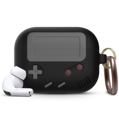 Kompatibel mit Apple, Silikon-Schutzhülle für Airpods-Hülle, kompatibel mit Airpods Pro-Hülle, Hülle im klassischen Game-Player-Design mit Schlüsselanhänger