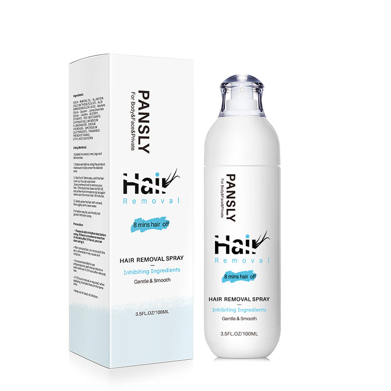 PANSLY Haarentfernung, 100 ml, sanftes Spray, Körperpflegecreme für Achseln und Beine