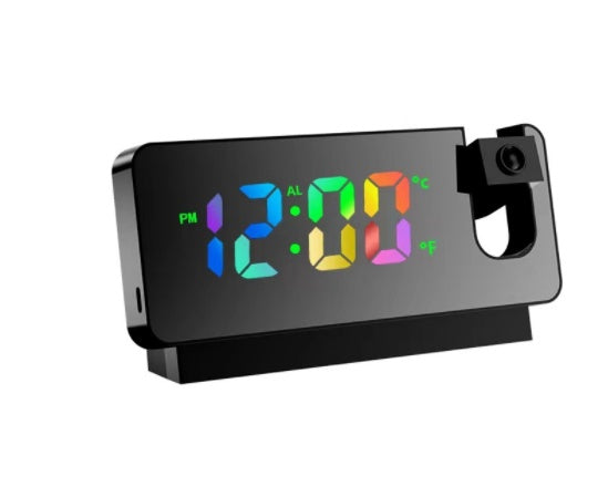 Neue 3D-Projektions-Wecker LED-Spiegeluhr Anzeige mit Schlummerfunktion für Zuhause Schlafzimmer Büro Tischuhr