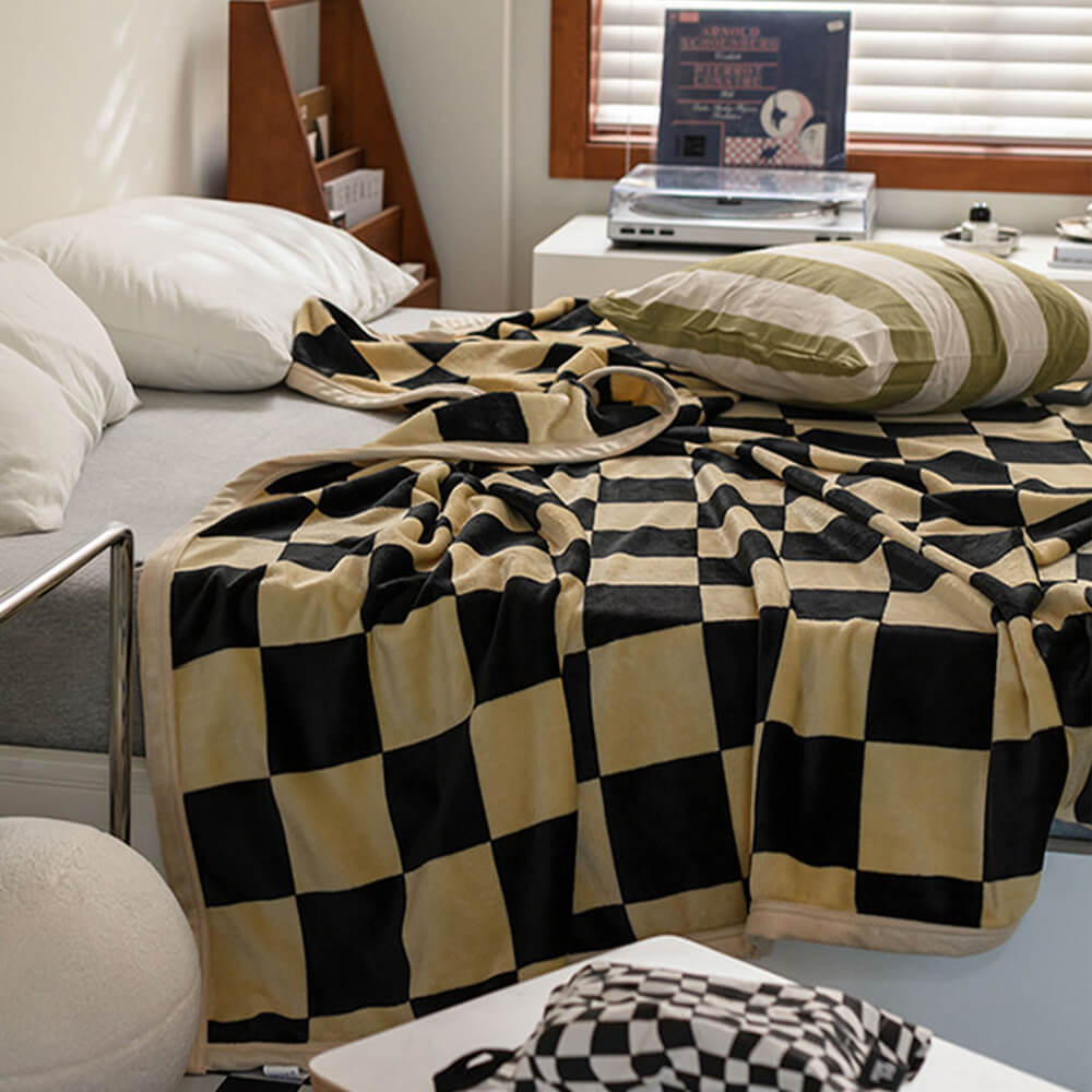Kontrastierendes Schachbrett-Multipurpose-Flanell-Decke