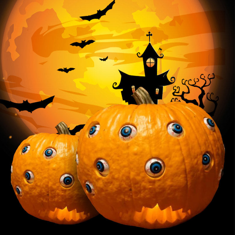 Halloween gruselig vieläugiger Kürbis