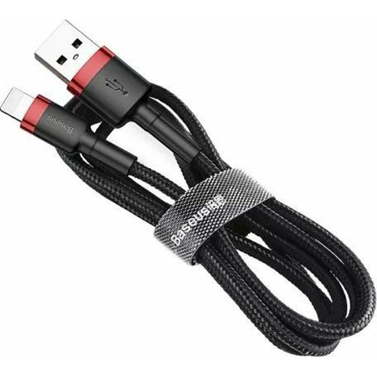 Baseus iPhone-Ladekabel – USB-A-auf-Lightning-Kabel – 2 Meter – Schwarz – Robustes Nylonkabel – 480 Mbit/s – iPhone-Kabel 2 m