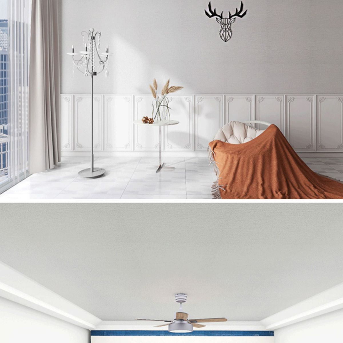 Sandsberg | Modern Pearl Wainscoting Flax Wandzugangspanel Selbstklebende Wandpaneele