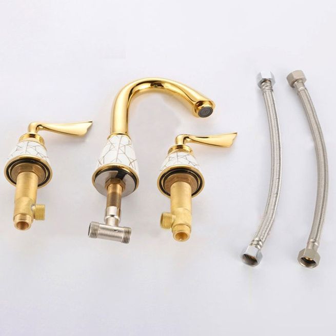 Sandsberg | Deck Mounted Roman Tub Faucet Niedriger Bogen Bronze Romantische Badewannenarmatur Set