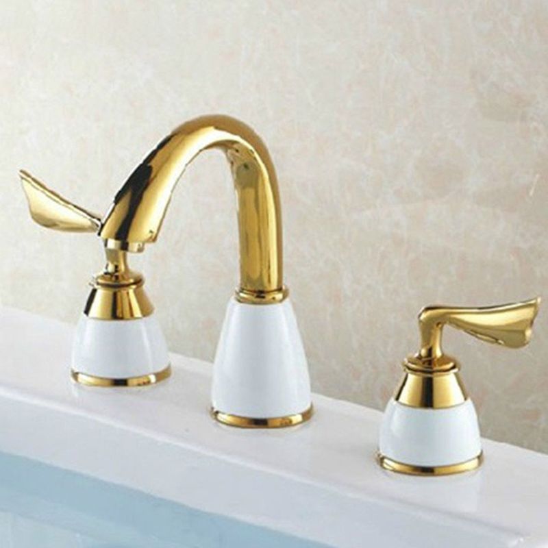 Sandsberg | Deck Mounted Roman Tub Faucet Niedriger Bogen Bronze Romantische Badewannenarmatur Set