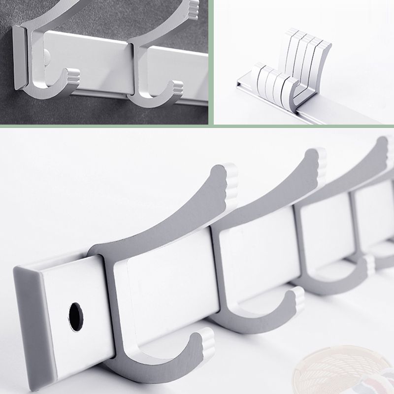 Sandsberg | Zeitgenössisches silbernes Metall-Badezimmerzubehör-Set mit Handtuchhalter