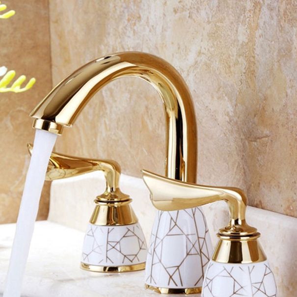 Sandsberg | Deck Mounted Roman Tub Faucet Niedriger Bogen Bronze Romantische Badewannenarmatur Set