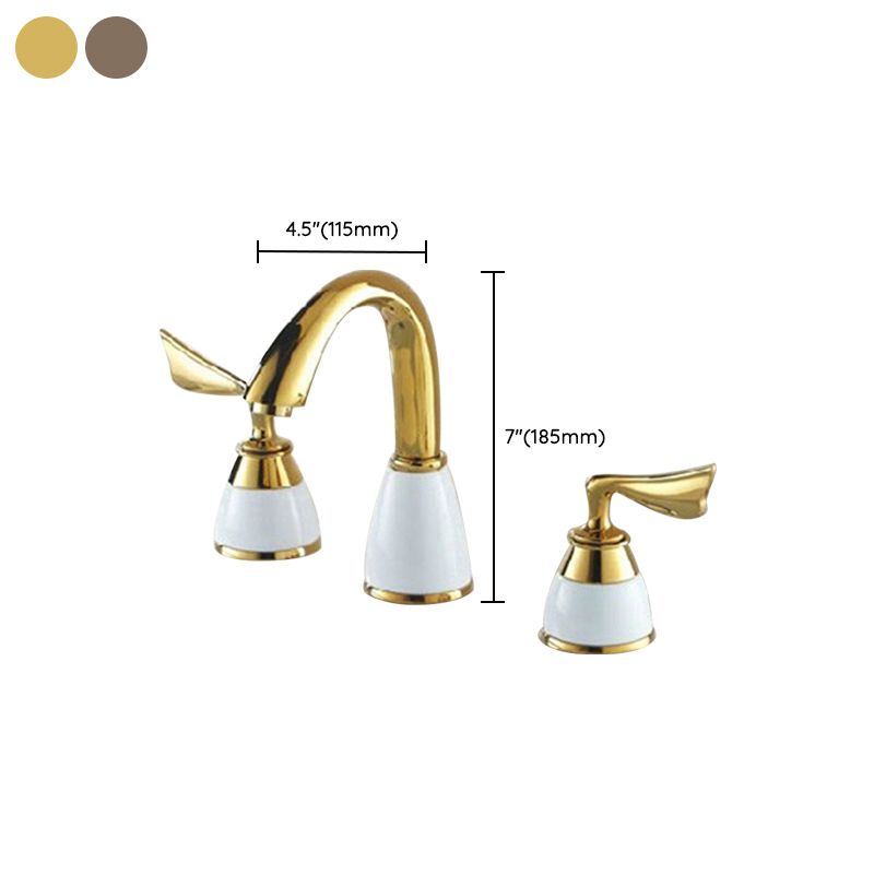 Sandsberg | Deck Mounted Roman Tub Faucet Niedriger Bogen Bronze Romantische Badewannenarmatur Set
