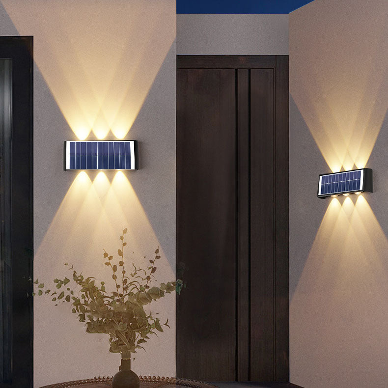 Moderne Einfachheit Solar Wasserdicht Rechteckige ABS PMMA LED Wandleuchte Lampe Für Außenpatio