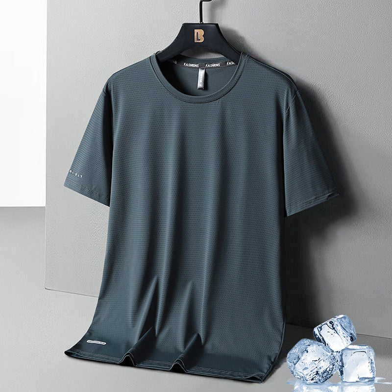 Herren schnelltrocknendes Eis Seiden T-Shirt