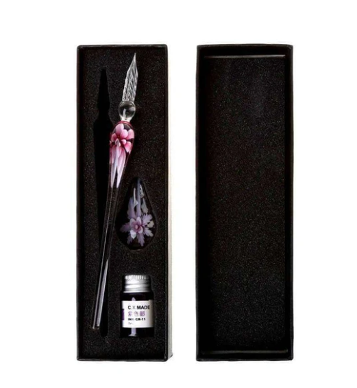 Glas Kalligraphie Stift Set mit Tinte und Stifthalter
