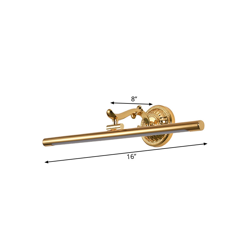 Lineare Metall-Wandleuchte Moderne Stil 16"/21,5" Breite LED Messing/Gold-Finish Wandleuchte über Spiegel