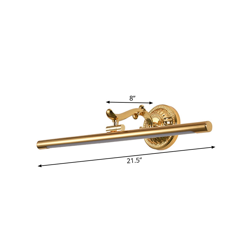 Lineare Metall-Wandleuchte Moderne Stil 16"/21,5" Breite LED Messing/Gold-Finish Wandleuchte über Spiegel