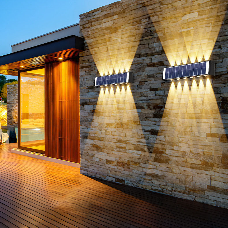 Moderne Einfachheit Solar Wasserdicht Rechteckige ABS PMMA LED Wandleuchte Lampe Für Außenpatio