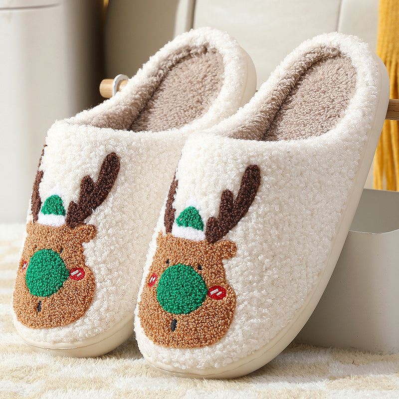 Schuhe für Zuhause, Hausschuhe, Elch, weich, gemütlich, Schlafzimmer-Slipper, Slip-on-Hausschuhe