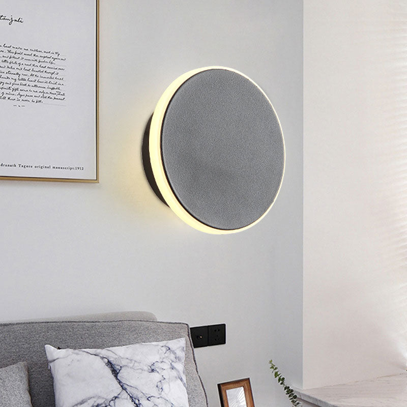 Sandsberg | Schwarz/Weiß Disc LED Wandleuchte Modernismus Einzelne Acryl Wandbeleuchtung Ideen in Warm/Weiß Licht