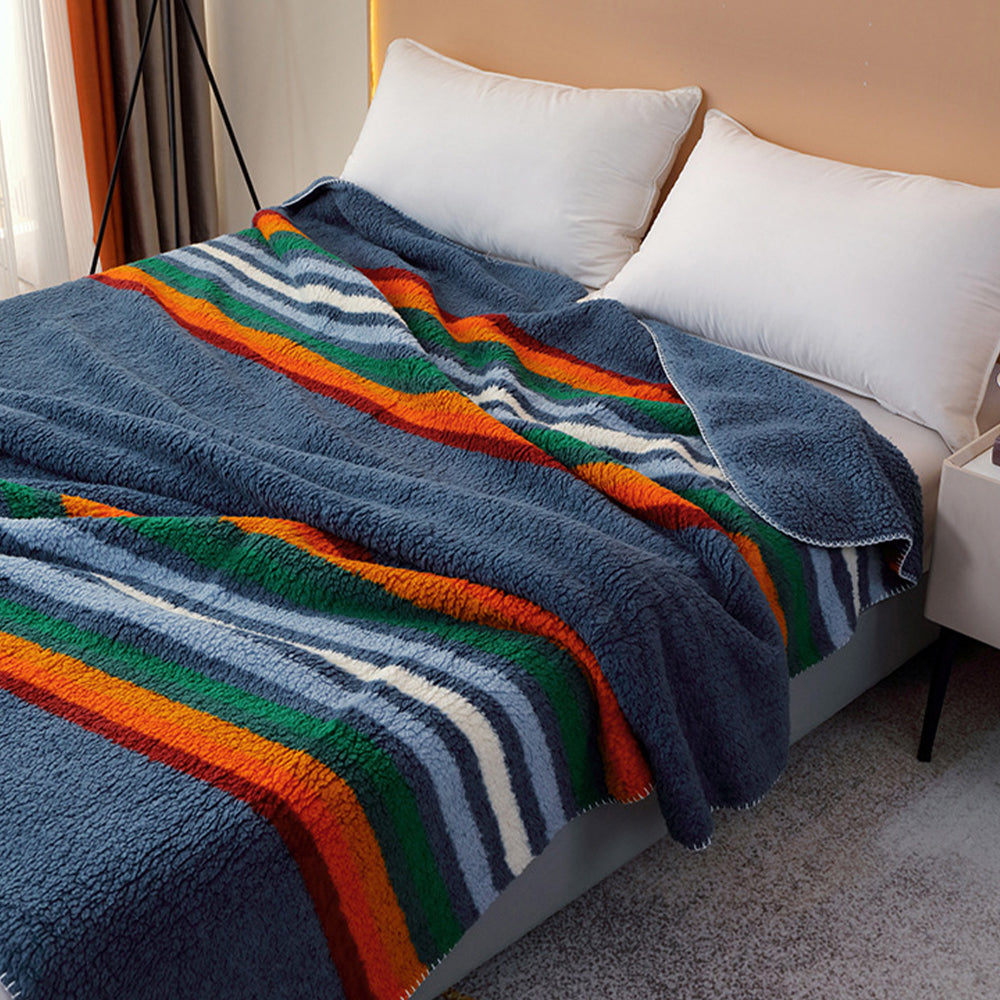 Bohemian Print Mikrofaser Doppel-Layer Sherpa Fleece Decke