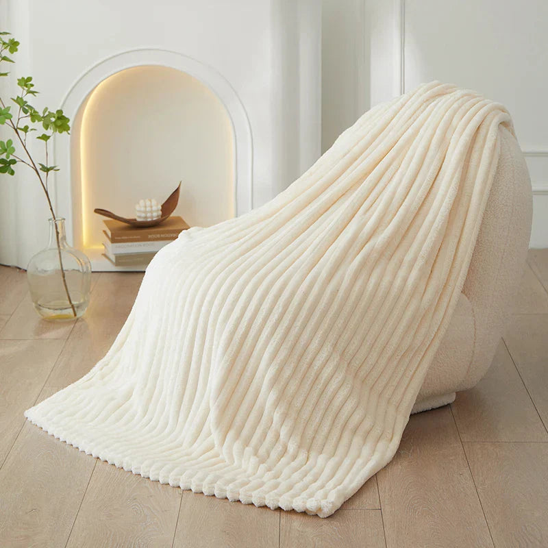 Gestreifte Flanell Fleece Decke - CozyStripe