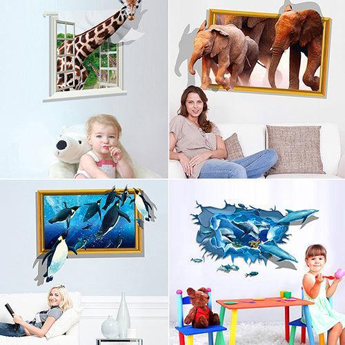 Sandsberg | Speelse 3D Dieren Wandstickers - Leuke en Verwijderbare Woondecoratie
