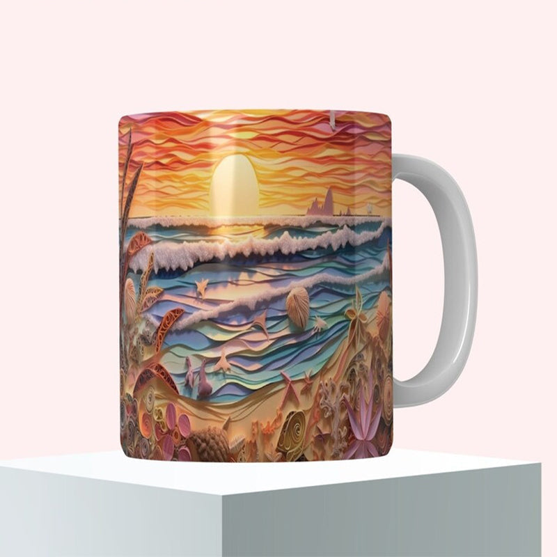 Sandsberg | 3D Ozean Strand Durchbruch Thema Kaffeebecher