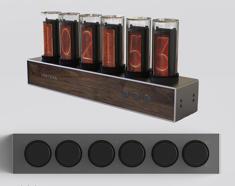 Sandsberg | DIY Massivholz Leuchtube 6-Bit Digitaluhr mit 7 Modi, Magnetdesign, einstellbare Farbe und präzise Zeitmessung, das beste handgefertigte Geschenk für ihn oder sie