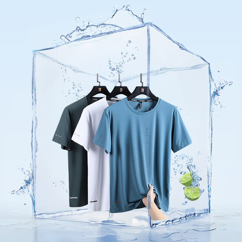 Herren schnelltrocknendes Eis Seiden T-Shirt