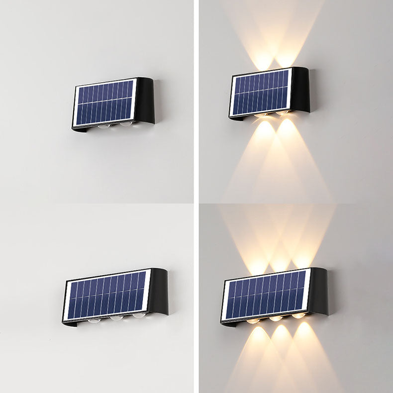 Moderne Einfachheit Solar Wasserdicht Rechteckige ABS PMMA LED Wandleuchte Lampe Für Außenpatio