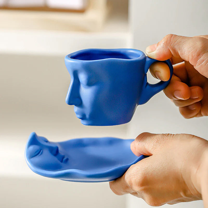 Metall berühren Gesicht kreative Keramik Kuss Kaffeetasse