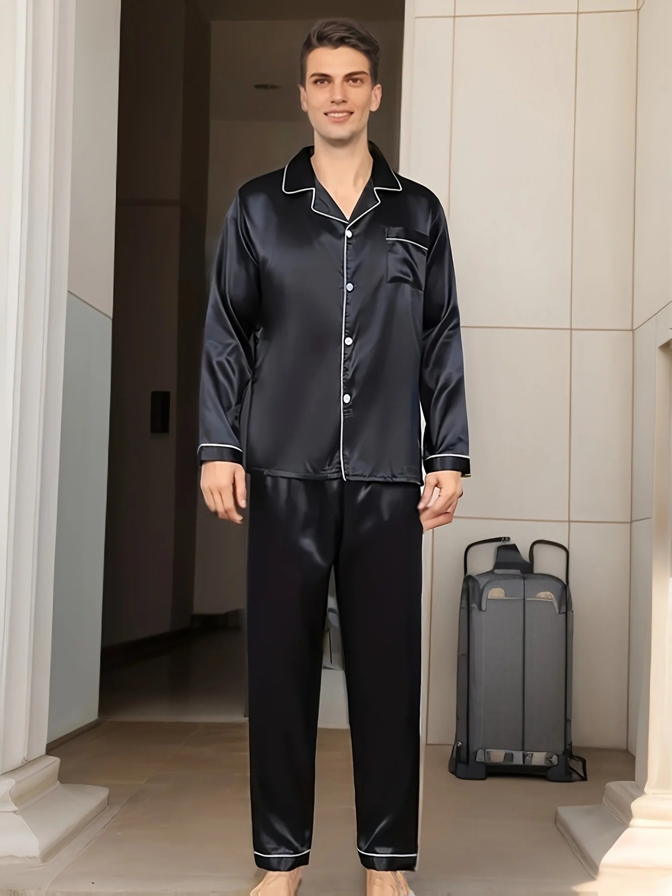 Sandsberg Luxus Herren Pyjama | Elegante Nachtwäsche | Bequem & Atmungsaktiv | Für erholsamen Schlaf