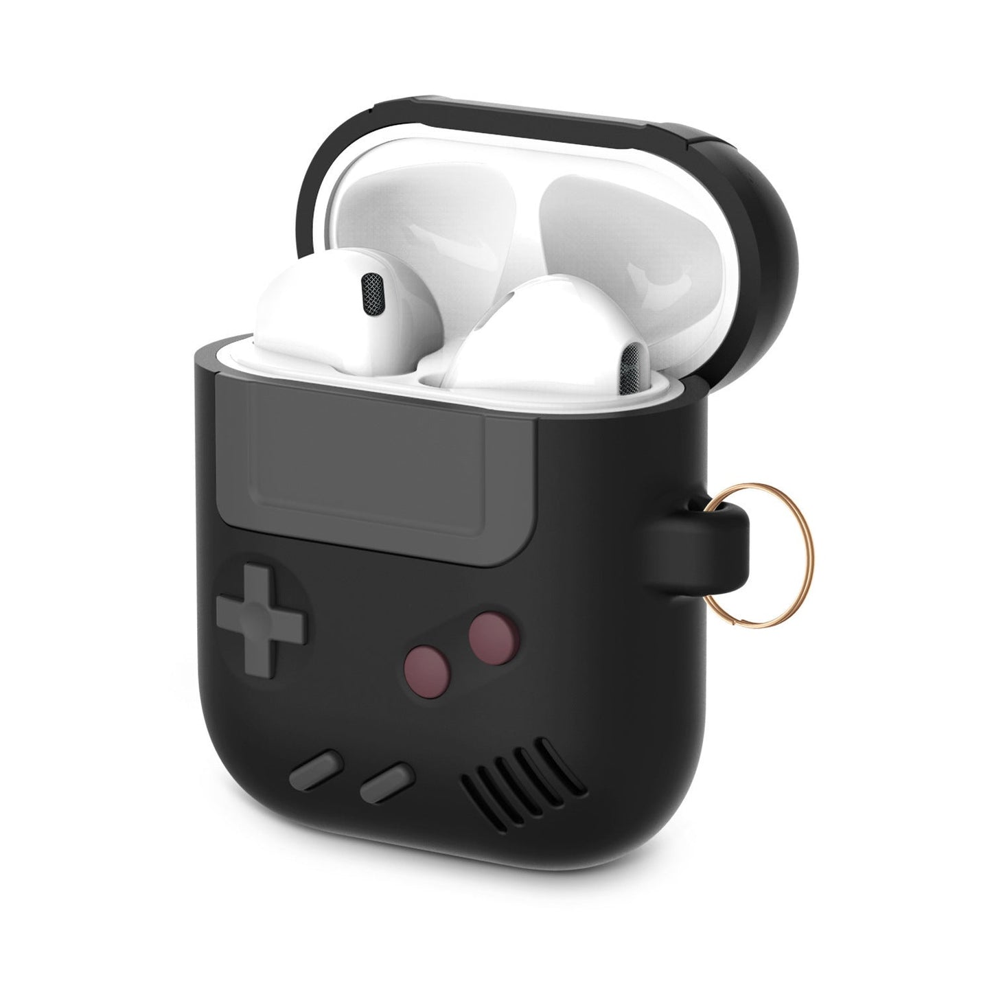 Kompatibel mit Apple, Silikon-Schutzhülle für Airpods-Hülle, kompatibel mit Airpods Pro-Hülle, Hülle im klassischen Game-Player-Design mit Schlüsselanhänger