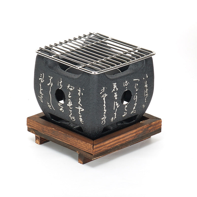 Japanischer Mini-Grill, rauchfreier Haushaltsgrill, Holzkohlegrill für den Innenbereich, Wildgrill-Werkzeug, komplettes Set