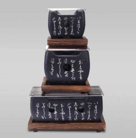 Japanischer Mini-Grill, rauchfreier Haushaltsgrill, Holzkohlegrill für den Innenbereich, Wildgrill-Werkzeug, komplettes Set