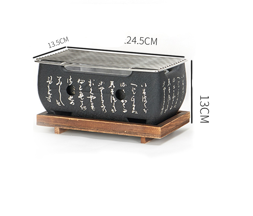 Japanischer Mini-Grill, rauchfreier Haushaltsgrill, Holzkohlegrill für den Innenbereich, Wildgrill-Werkzeug, komplettes Set