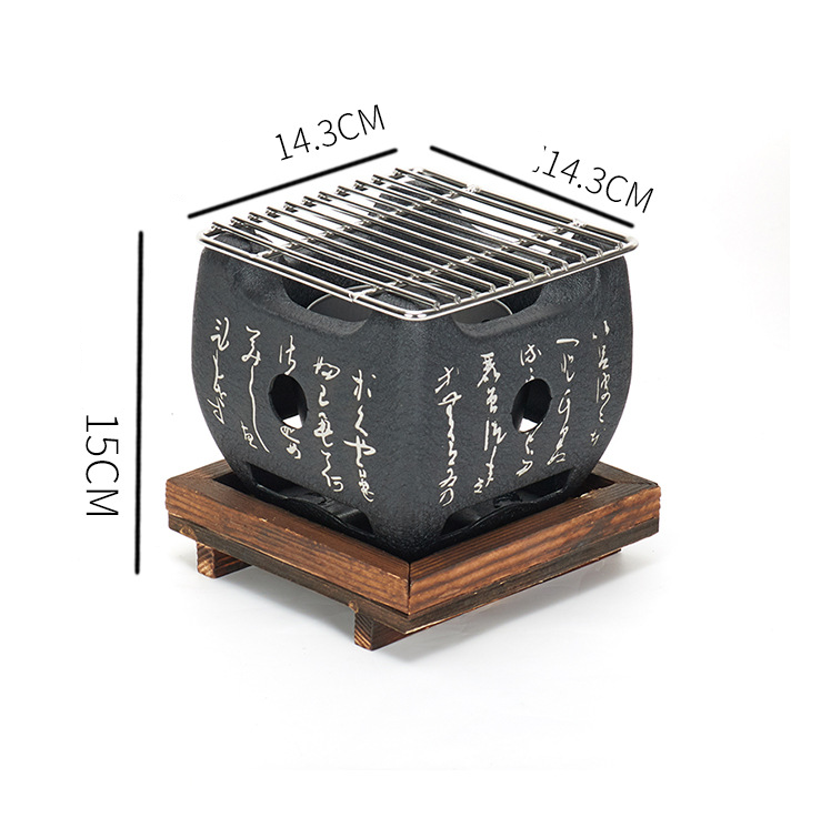 Japanischer Mini-Grill, rauchfreier Haushaltsgrill, Holzkohlegrill für den Innenbereich, Wildgrill-Werkzeug, komplettes Set