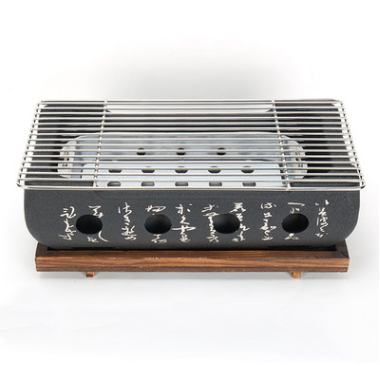 Japanischer Mini-Grill, rauchfreier Haushaltsgrill, Holzkohlegrill für den Innenbereich, Wildgrill-Werkzeug, komplettes Set