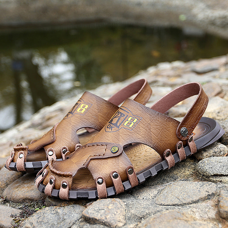 Baotou Herren Sandalen aus Leder für den Freizeitgebrauch.