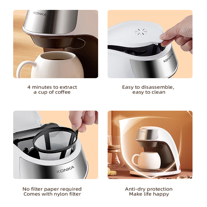 Vollautomatische Kaffeemaschine Home Office Mini Amerikanisch Klein Tragbare Kaffeemaschine