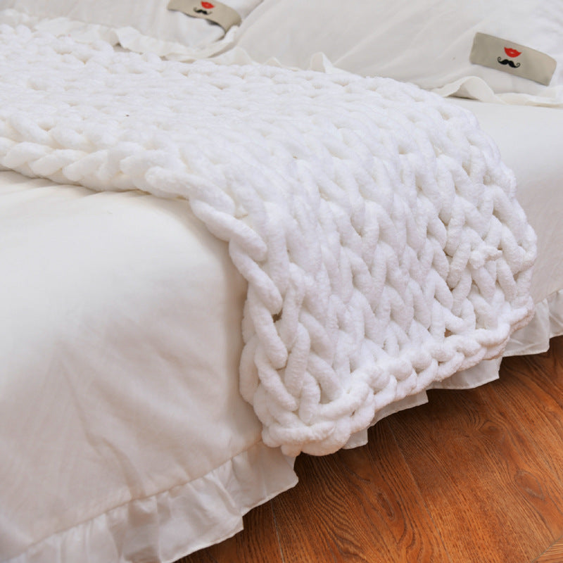 LuxPlush Decke | Strickdecke | Super dickes Chenillegarn | Weich & Hypoallergen