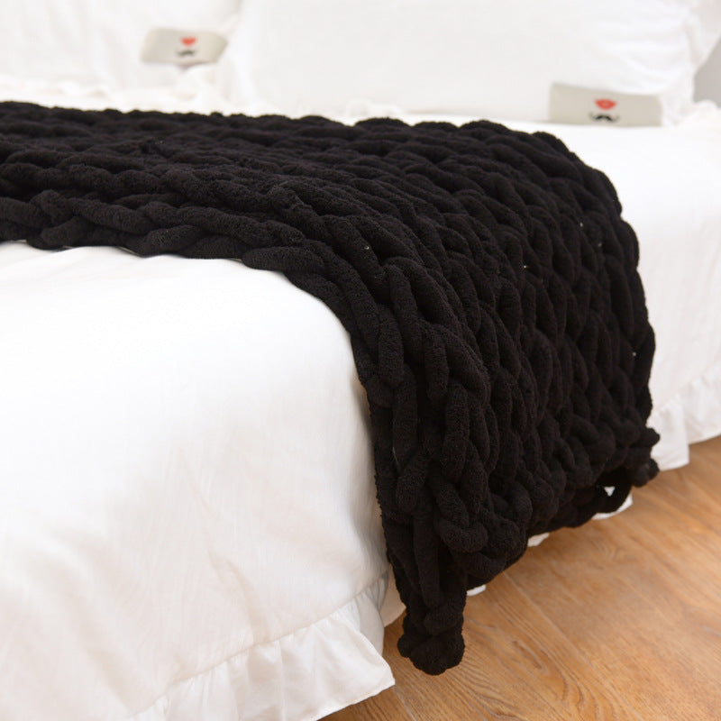 LuxPlush Decke | Strickdecke | Super dickes Chenillegarn | Weich & Hypoallergen