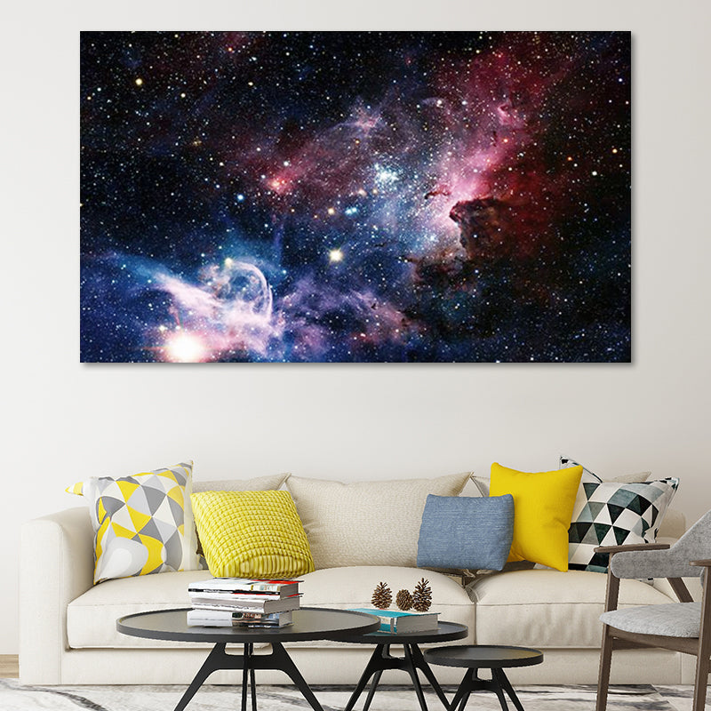 Mysterious Starry Night Asterism Leinwand für Gästezimmer Weltraum Wandkunst Druck